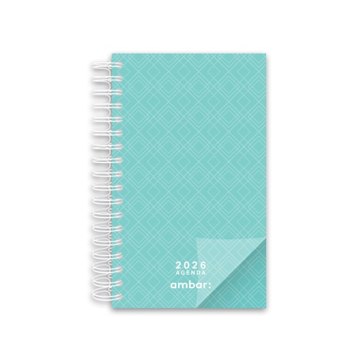 Agenda semanal A6 2026 espiral AMBAR Look sortido