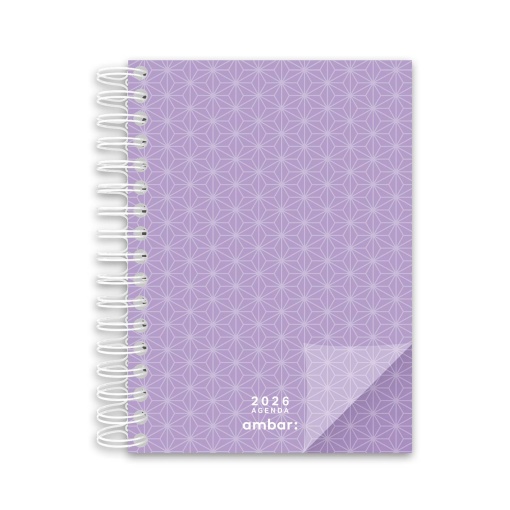 Agenda diária A5 2026 espiral AMBAR Look sortido