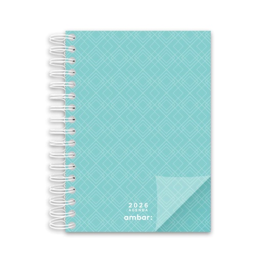 Agenda diária A5 2026 espiral AMBAR Look sortido