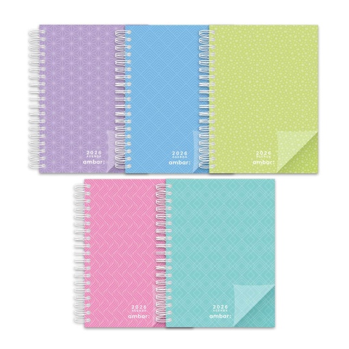 Agenda semanal A4 2026 espiral AMBAR Look sortido