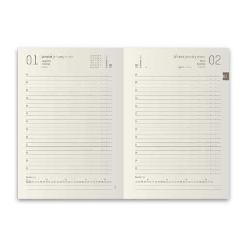 Agenda diária A5 2026 AMBAR Natura sortido