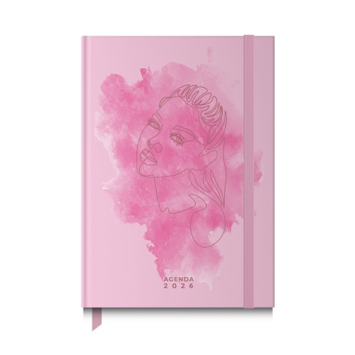 Agenda diária A5 2026 AMBAR Twenties com elástico sortido