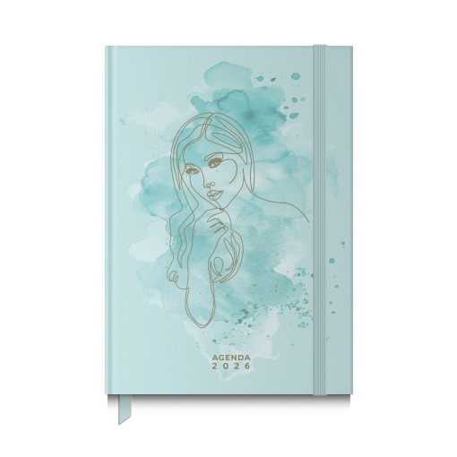 Agenda diária A5 2026 AMBAR Twenties com elástico sortido