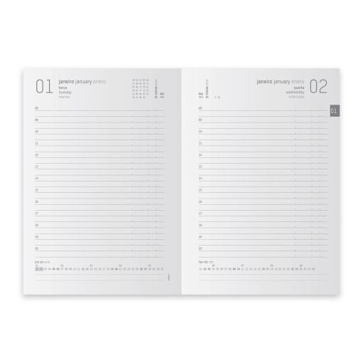 Agenda diária A5 2026 AMBAR Twenties com elástico sortido