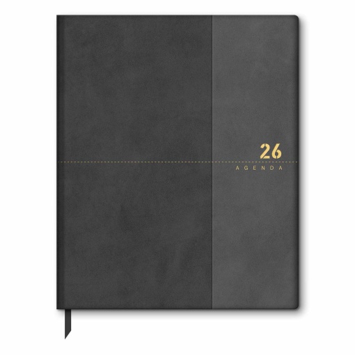 Agenda semanal A4 2026 AMBAR Vintage preta