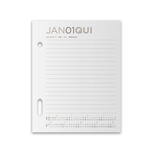 Memorando 2026 AMBAR 100x130mm pautado com furo e rasgo
