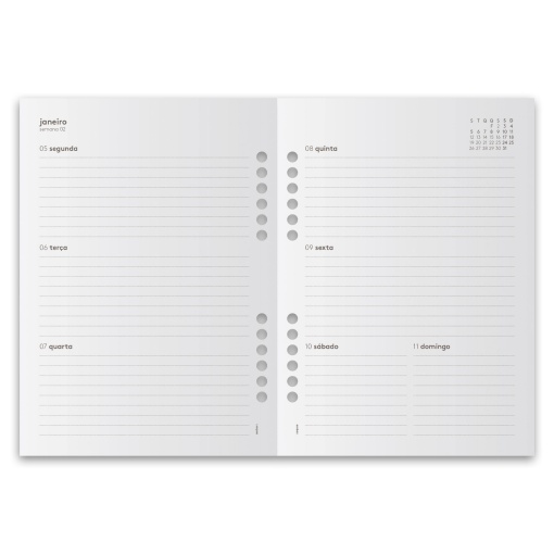Recarga organizer semanal A5 2026 AMBAR 5 trimestres