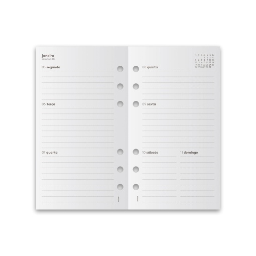 Recarga organizer semanal A6 2026 AMBAR 5 trimestres
