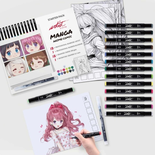 Pack iniciação de Mangá Artist by Alex Bog 26 peças