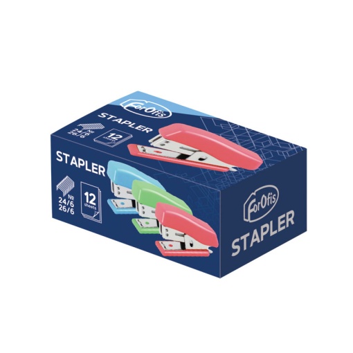 Forofis mini 24/6 26/6 12-sheet blue stapler