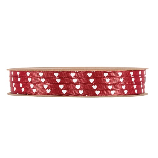 Fita de cetim MP Little Xmas 4mmx25m corações vermelho 08