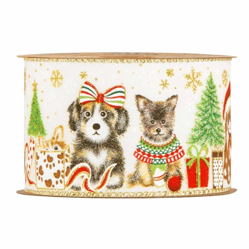 Fita de tecido MP Happy Xmas 63mmx10m cães