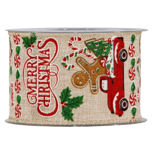 Fita de tecido MP Happy Xmas 63mmx10m bolacha de gengibre