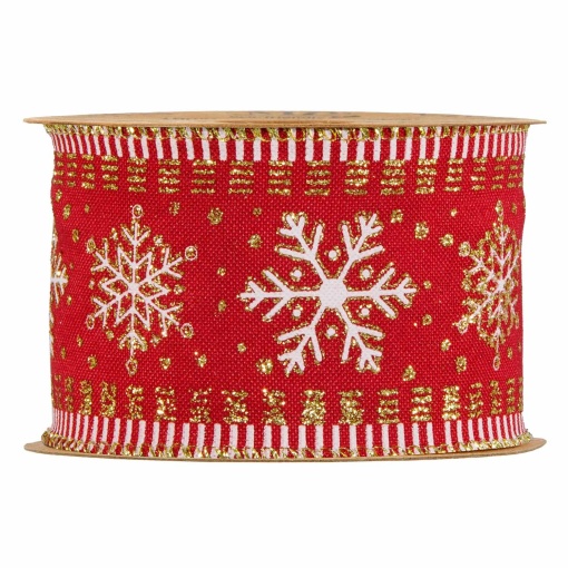 Fita de tecido MP Classic Xmas 63mmx10m flocos de neve