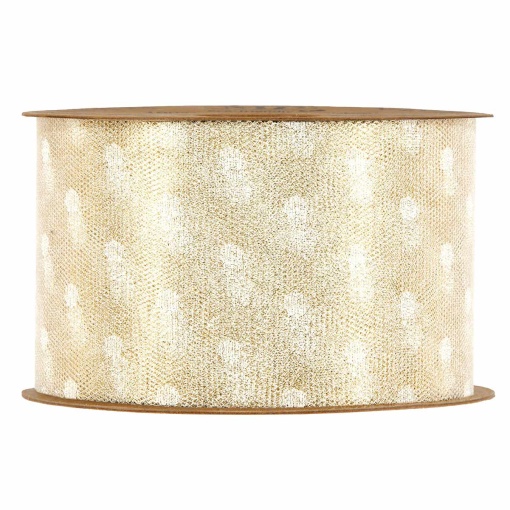 Fita de tule MP Shining Dots 70mmx25m bege 02