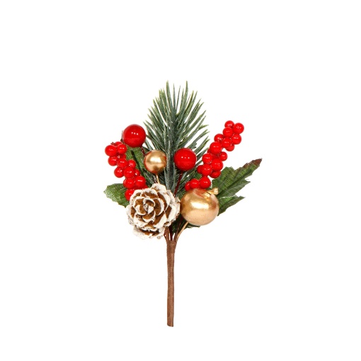 Haste com pinha e bagas 12cm MP