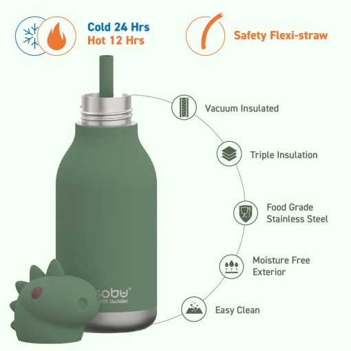 Garrafa térmica com palhinha ASOBU Bestie 460ml coala