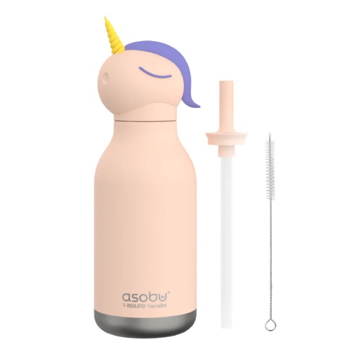Garrafa térmica com palhinha ASOBU Bestie 460ml unicórnio