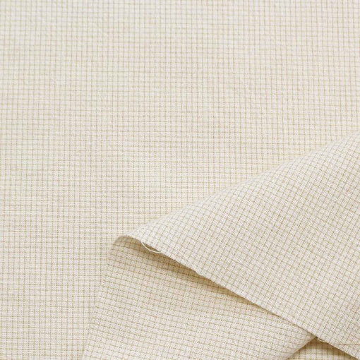 Tecido Cosmo Textiles yarn dyed quadradinhos bege 1x1,12m