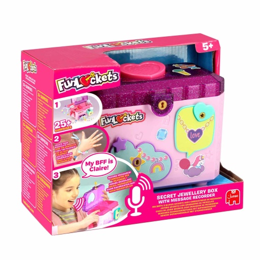 CAIXA DE JOIAS SECRETA COM GRAVADOR DE MENSAGENS JUMBO FUNLOCKETS 1121500143