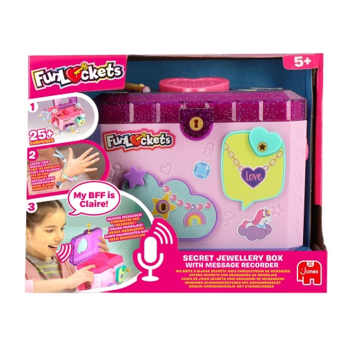 Caixa de joias secreta com gravador de mensagens jumbo funlockets