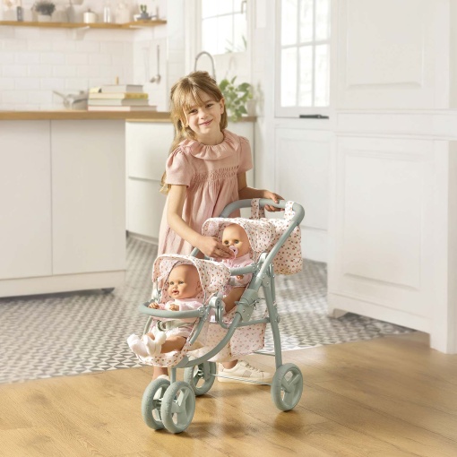Carrinho de passeio para bonecas gémeas LA NINA Amanda 67x66cm