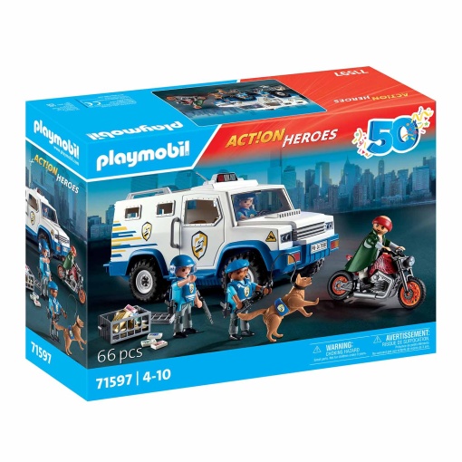 PLAYMOBIL ACTION HEROES TRANSPORTE POLICIAL DE DINHEIRO 71597