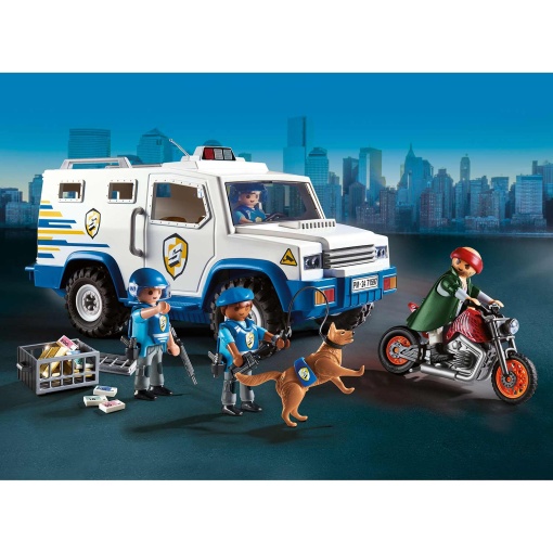 PLAYMOBIL Action Heroes transporte policial de dinheiro