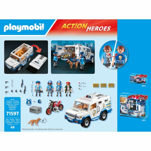PLAYMOBIL Action Heroes transporte policial de dinheiro