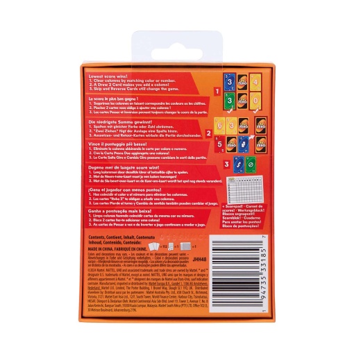 UNO Zero Mattel Games JHH48