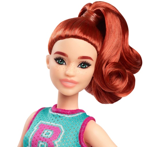 BARBIE Fashionista ruiva com saia roxa e top verde Mattel FBR37/HYT90