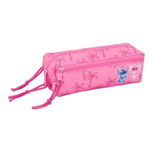 Estojo escolar triplo Disney Stitch Chill 2025 triplo com elástico