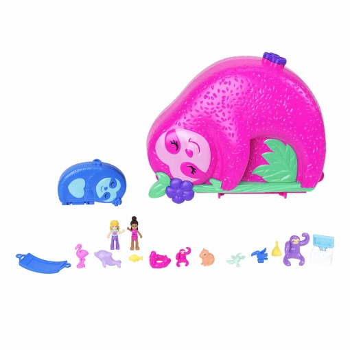POLLY POCKET família de preguiças bolsa compacta 2 em 1 Mattel HRD40