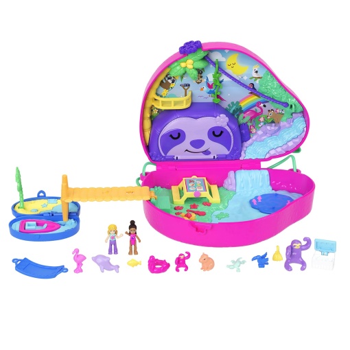 POLLY POCKET família de preguiças bolsa compacta 2 em 1 Mattel HRD40
