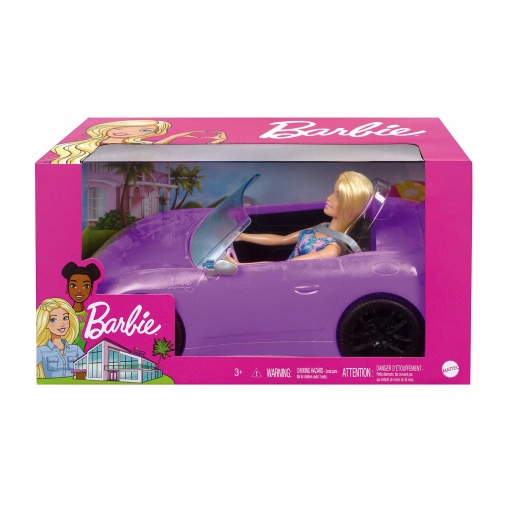 BARBIE com carro descapotável roxo Mattel HBY29