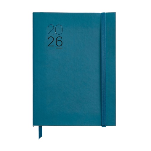 Agenda diária A5 2026 MIQUELRIUS Plus Luxor azul com elástico