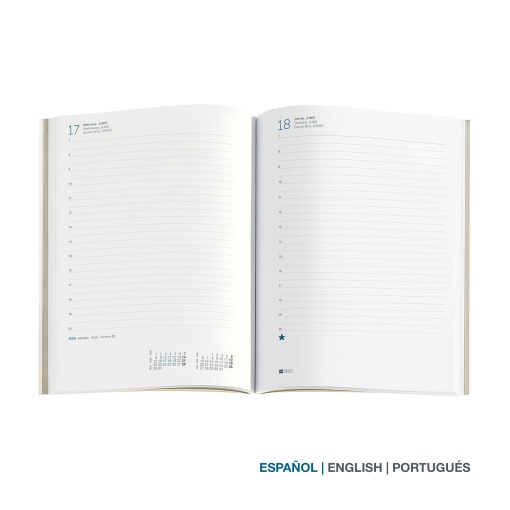 Agenda diária A5 2026 MIQUELRIUS Plus Gráfica Gradient com elástico
