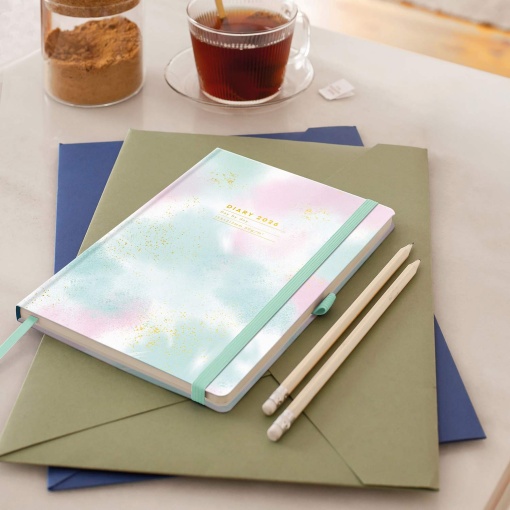 Agenda diária A5 2026 MIQUELRIUS Plus Gráfica Gradient com elástico