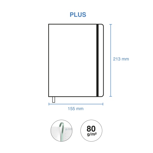 Agenda diária A5 2026 MIQUELRIUS Plus Gráfica Gradient com elástico