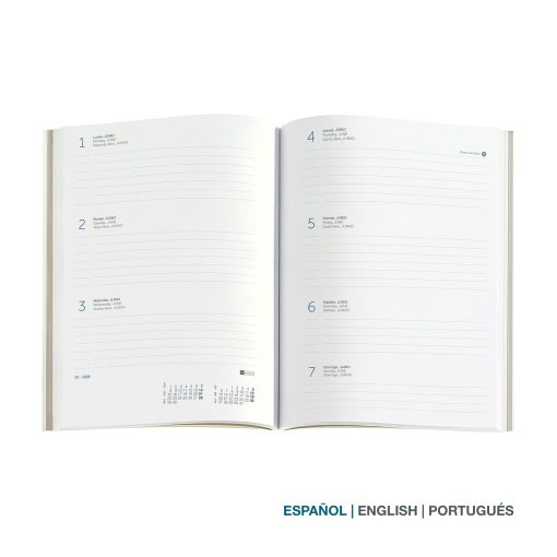 Agenda semanal A5 2026 MIQUELRIUS Plus Gráfica Terrazo com elástico