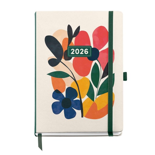 Agenda diária A5 2026 MIQUELRIUS Plus Natura Mini Garden com elástico