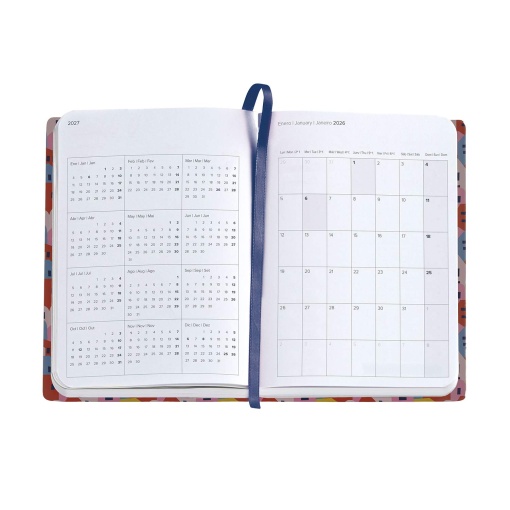 Agenda semanal 122x168mm 2026 MIQUELRIUS Journal Gráfica Houses com elástico