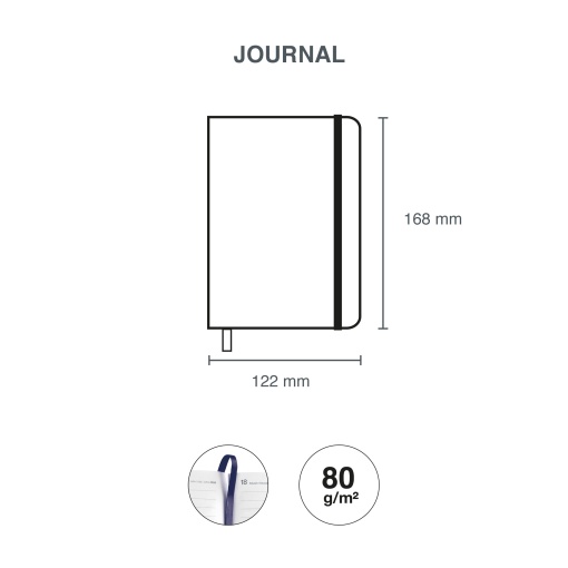 Agenda semanal 122x168mm 2026 MIQUELRIUS Journal Natura Black&Blue com elástico
