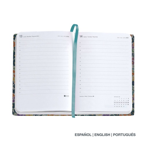 Agenda diária 122x168mm 2025 MIQUELRIUS Journal Natura Impressionist com elástico