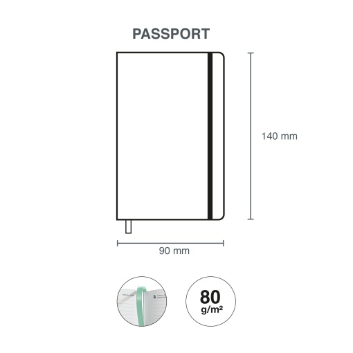 Agenda diária A6 2026 MIQUELRIUS Passport Gráfica Gradient com elástico
