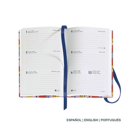 Agenda semanal A6 2026 MIQUELRIUS Passport Gráfica Houses com elástico