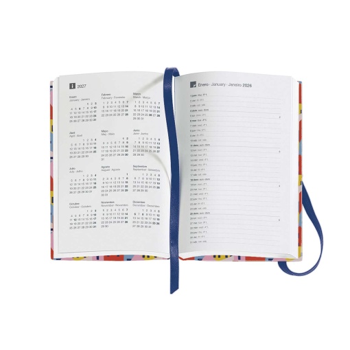 Agenda semanal A6 2026 MIQUELRIUS Passport Gráfica Houses com elástico