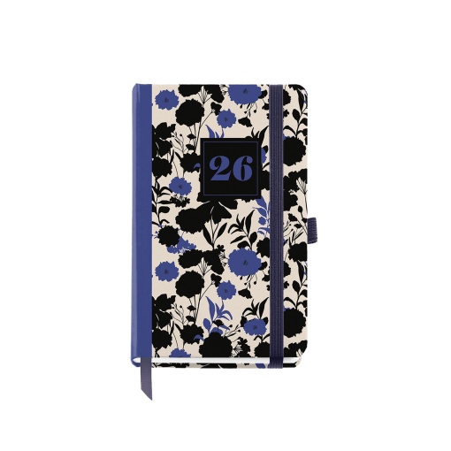 Agenda diária A6 2026 MIQUELRIUS Passport Natura Black&Blue com elástico