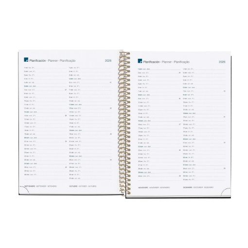 Agenda diária A5 2026 espiral MIQUELRIUS Plus Natura Anemona com elástico