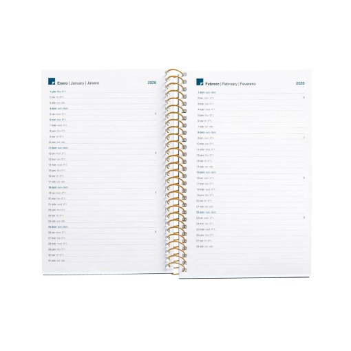 Agenda semanal 117x182mm 2026 espiral MIQUELRIUS Activa Natura Leopard com elástico
